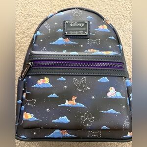 Loungefly Disney Clouds Backpack - Black and Blue with Playful Characters